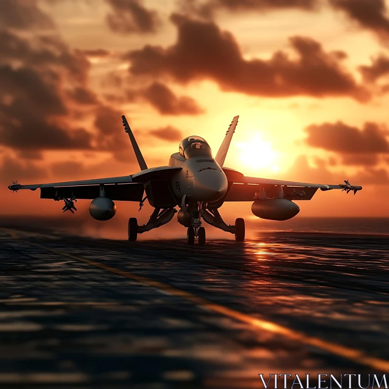 Military Aircraft During Sunset AI Image