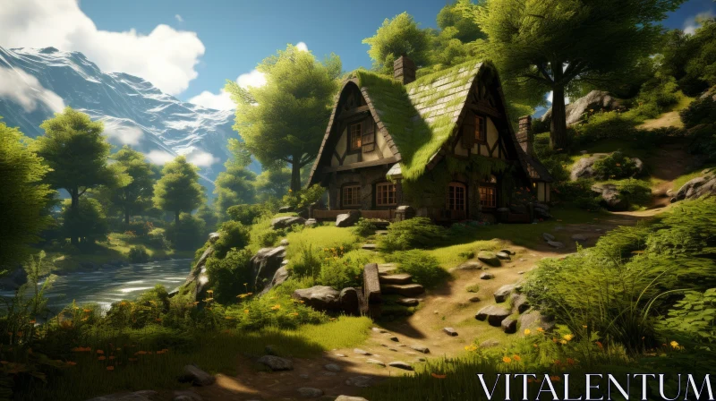 Enchanted Forest Cottage: A Tale of Fantasy and Serenity AI Image