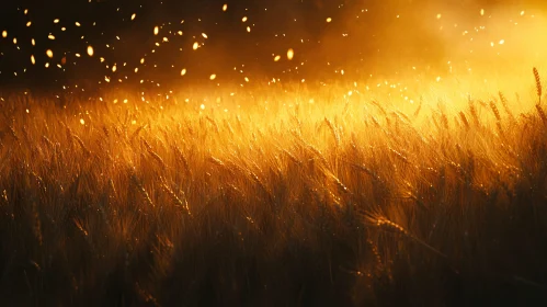 Glowing Wheat Field in Evening Light