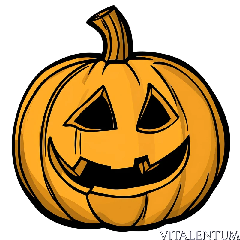 AI ART Festive Smiling Pumpkin Cartoon Illustration