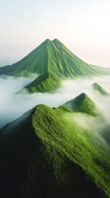 Majestic Mountain Landscape with Fog