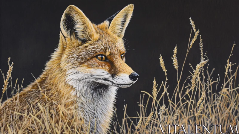 Intricate Wildlife Fox Portrait AI Image