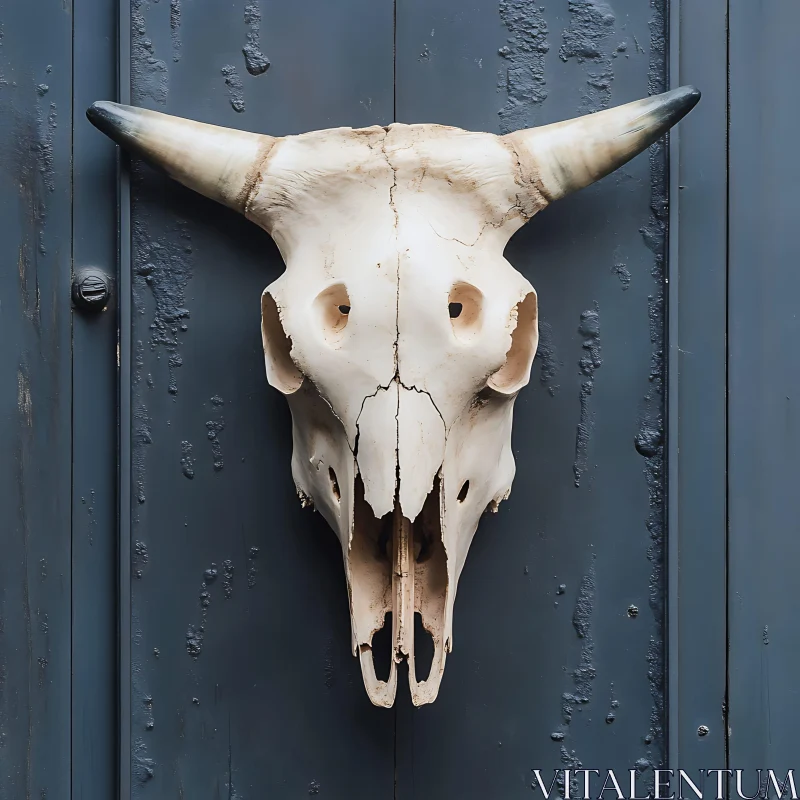 Rustic Bull Skull Wall Decor AI Image