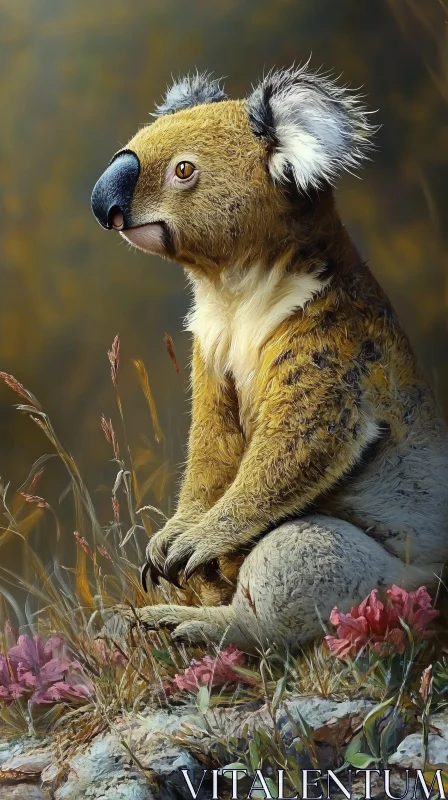 Koala Wildlife Portrait AI Image