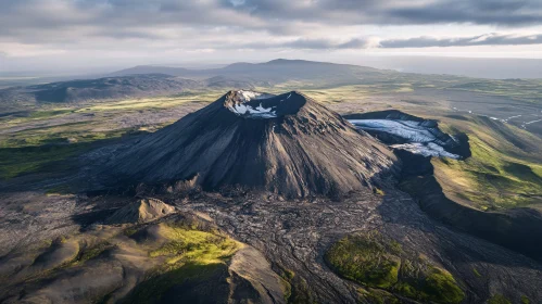 Stunning Aerial View of a Volcanic Mountain