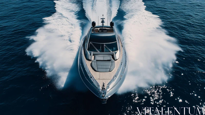 Luxury Yacht on the Open Sea AI Image