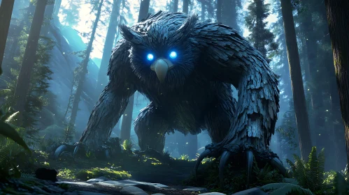 Enigmatic Forest Creature with Glowing Eyes