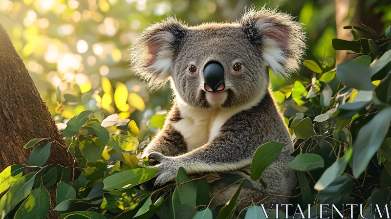 Peaceful Koala in Natural Habitat AI Image