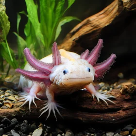 Beautiful Axolotl in Natural Habitat