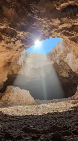 Sunlight Streaming through Cave Ceiling