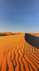 Sunlit Sand Dunes in a Desert