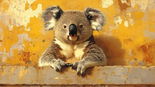 Koala in Artistic Backdrop