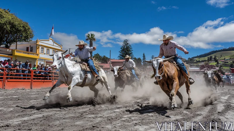 Thrilling Bull Riding Rodeo Event AI Image