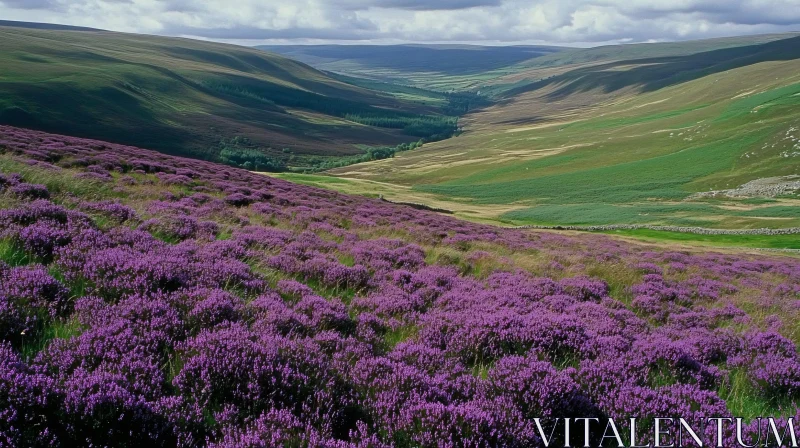 AI ART Enchanting Purple Heather Landscape