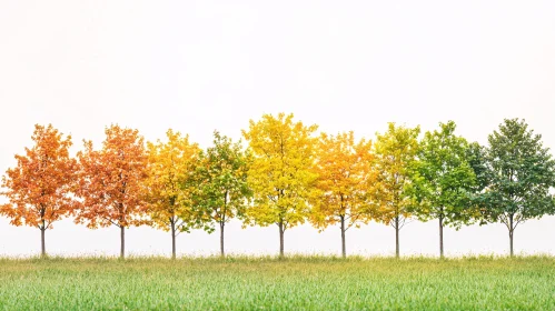 Seasonal Change Depicted Through Tree Leaves