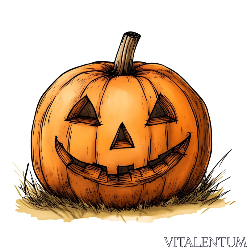 AI ART Festive Jack-o'-Lantern Illustration