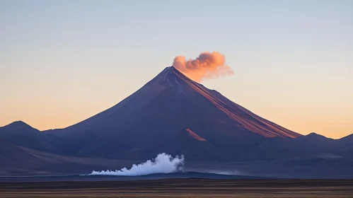 Breathtaking Sunset over a Volcanic Mountain