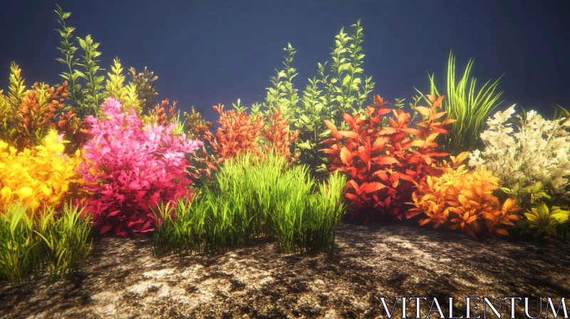 AI ART Vivid Aquatic Plants and Marine Life