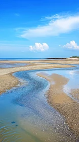 Serene Sea Meeting Sandy Shoreline