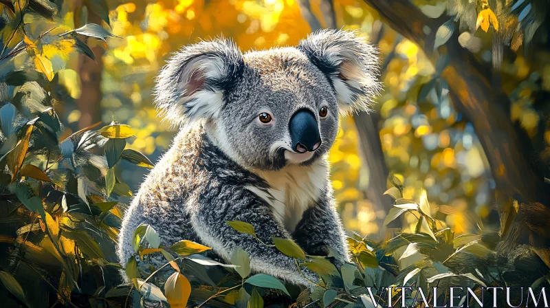 Wildlife Harmony: Koala in Nature AI Image