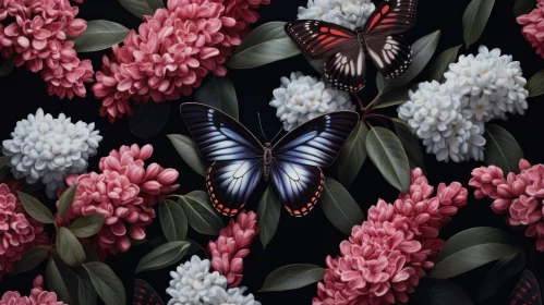 3D Butterfly Wallpaper: Butterflies on Lilac Flowers