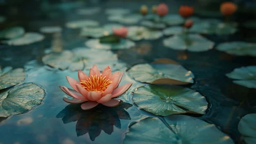 Tranquil Lotus Flower in Water