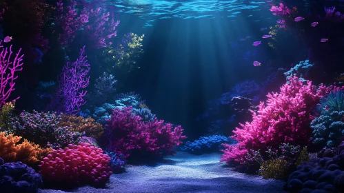 Underwater Coral Reef with Colorful Marine Life