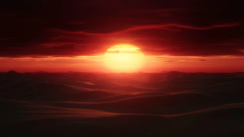 Sunsetting in a Desert Landscape