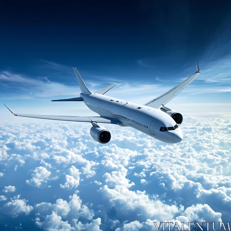 Elegant Aircraft in the Sky | Travel & Aviation AI Image