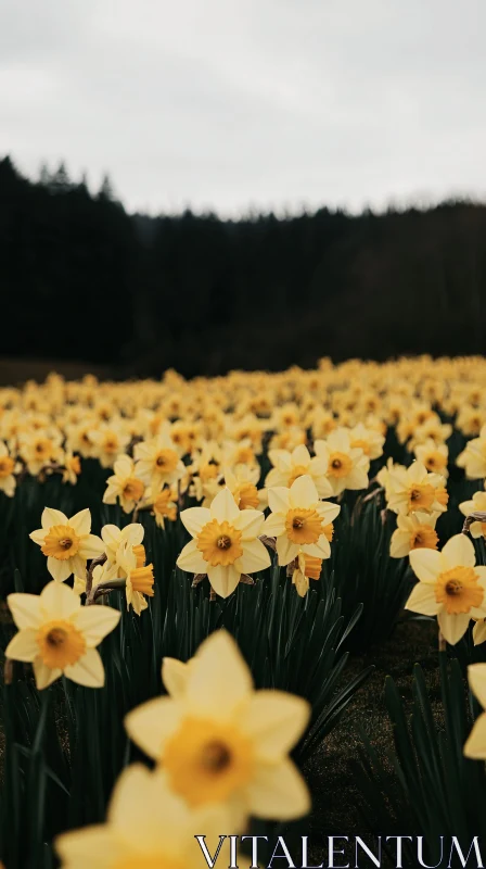 AI ART Vast Yellow Daffodil Field