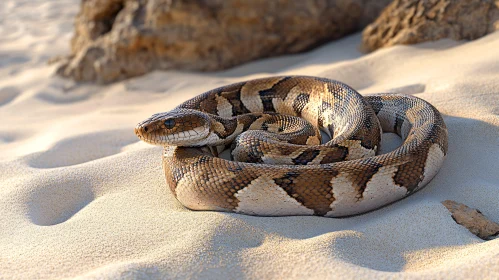 Reptile Blending in Sandy Desert Landscape