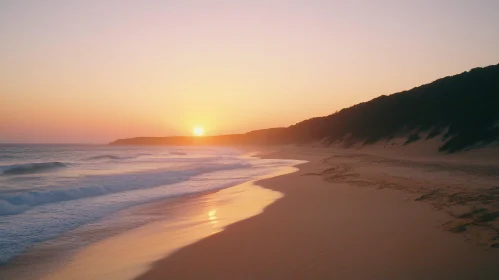 Golden Hour Beach Scene