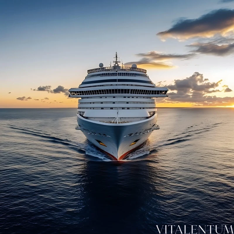 Elegant Cruise Liner at Dusk AI Image