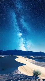 Celestial Desert Landscape with Starry Sky