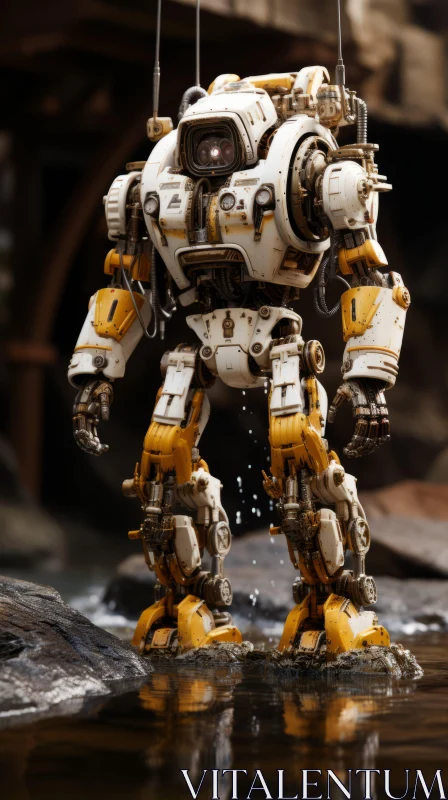 Rustic Robot: A Majestic Encounter AI Image