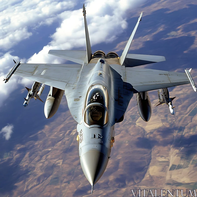 Aerodynamic Fighter Jet Soaring in the Sky