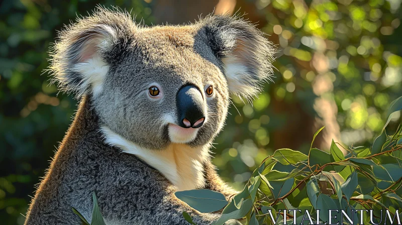 AI ART Koala Amidst Lush Leaves