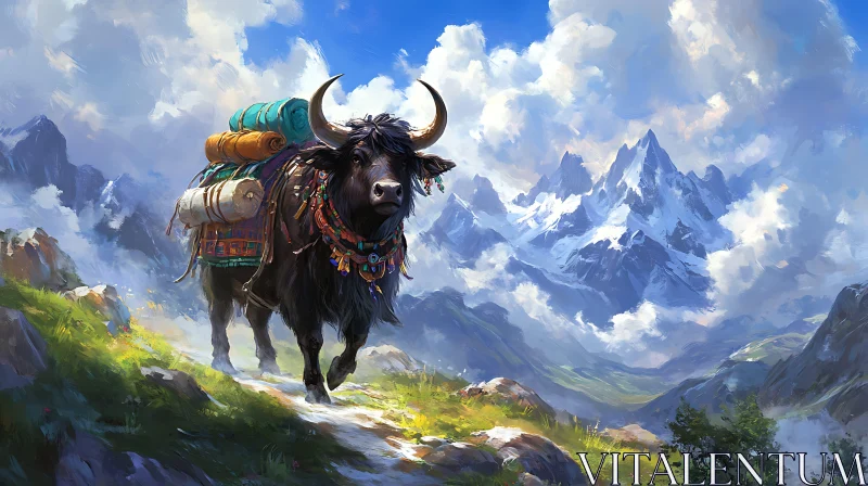 AI ART Mountain Yak Journey
