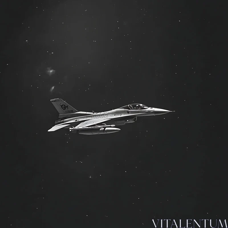 Night Flight of Jet Aircraft AI Image