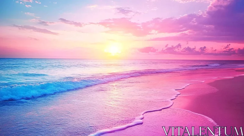 AI ART Tranquil Seaside Sunset