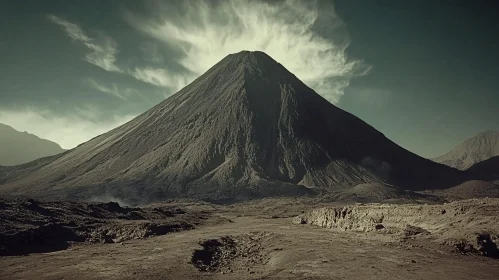 Lonely Mountain in a Barren Landscape