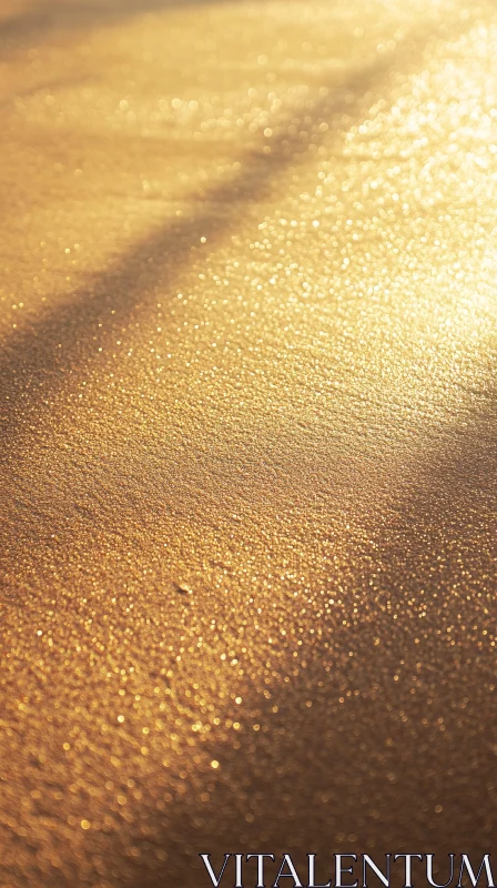 Radiant Sunlit Sand Texture on Beach AI Image