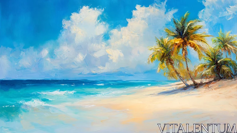 AI ART Serene Tropical Beach Scene