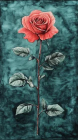 Elegant Red Rose Painting