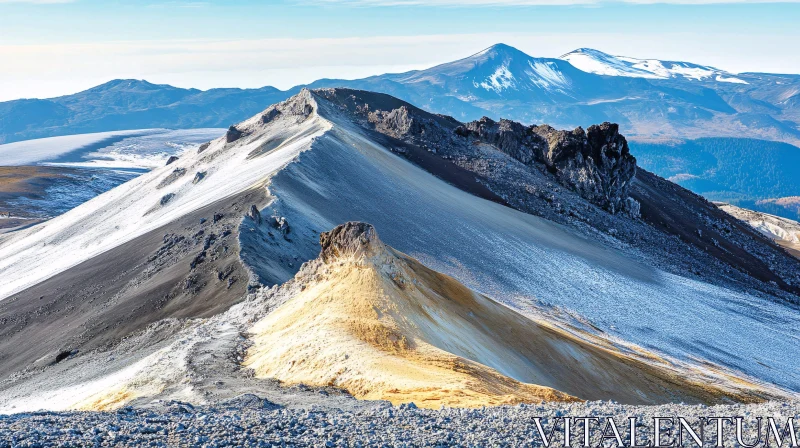 Snow-Capped Mountain Peaks and Natural Terrain AI Image