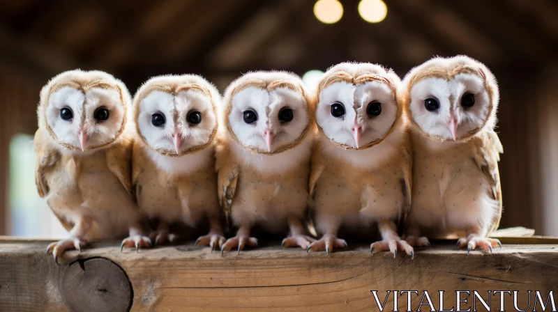 Captivating Emotionally Complex Depiction of Baby Barn Owls AI Image