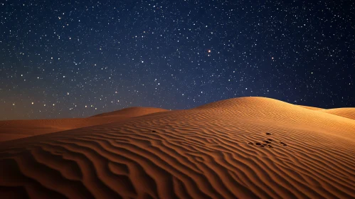 Starlit Desert Dunes at Night