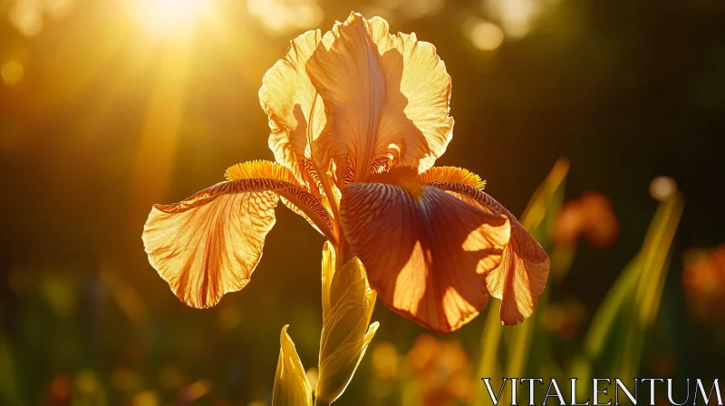 AI ART Illuminated Iris in Warm Sun