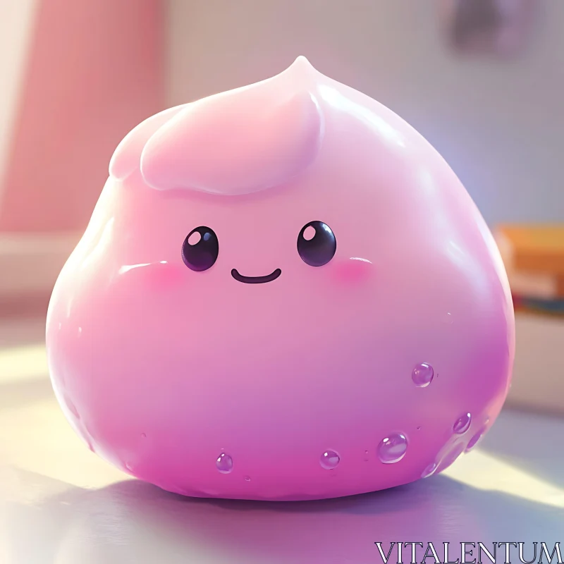 Cute Bubble Smiling Cartoon Character AI Image