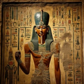 Captivating Egyptian Pharaoh Painting in Museum